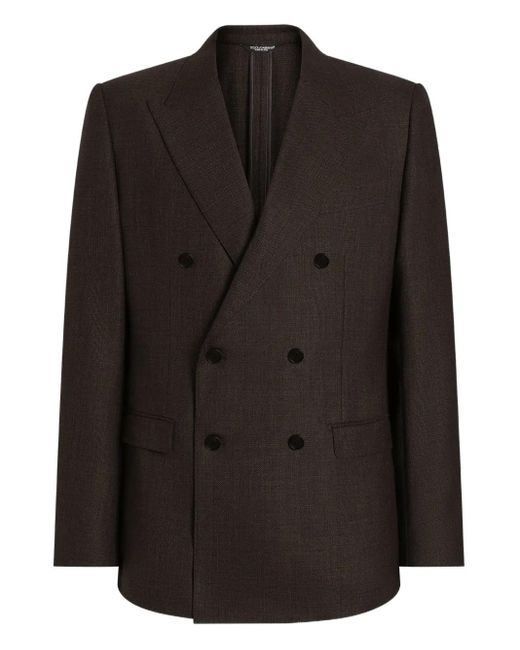 Dolce & Gabbana Black Taormina Double-Breasted Blazer for men