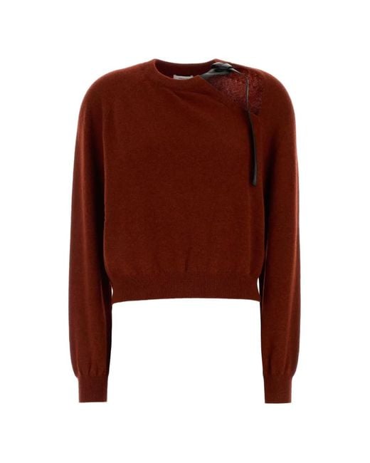 Ferragamo Brown Cut-Out-Detail Sweater