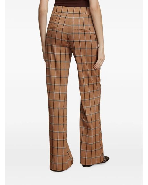 Veronica Beard Natural Tonelli Check-Pattern Trousers