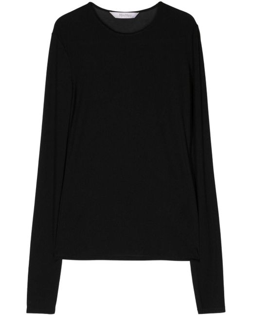 Max Mara Black Semi-transparentes Cappa T-Shirt