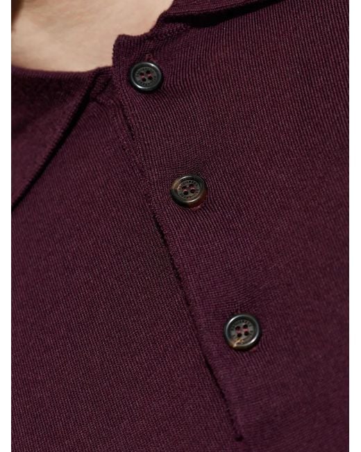DSquared² Purple Button-Up Polo Sweater for men