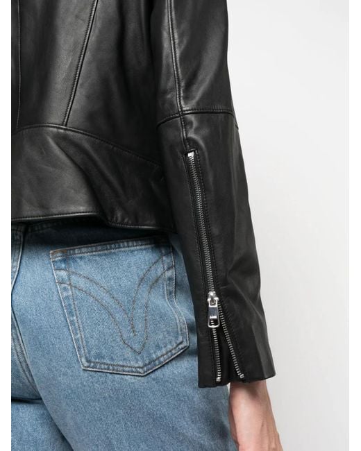 Chaqueta biker con cremallera Boss de color Black