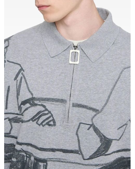 メンズ J.W. Anderson ハーフジップ スウェットシャツ Gray