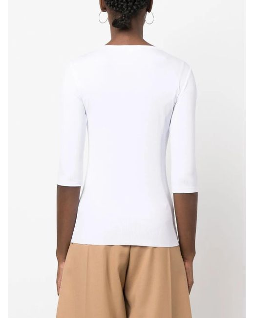 Vince White Fine-Ribbed Top