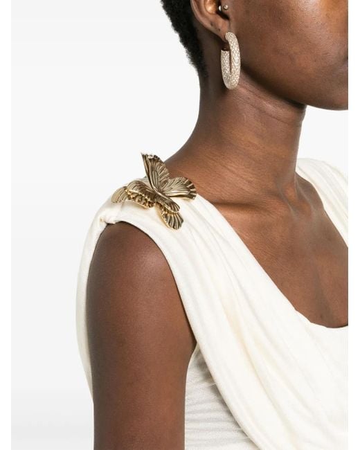 Haut Satiné À Design Sans Manches Blumarine en coloris White