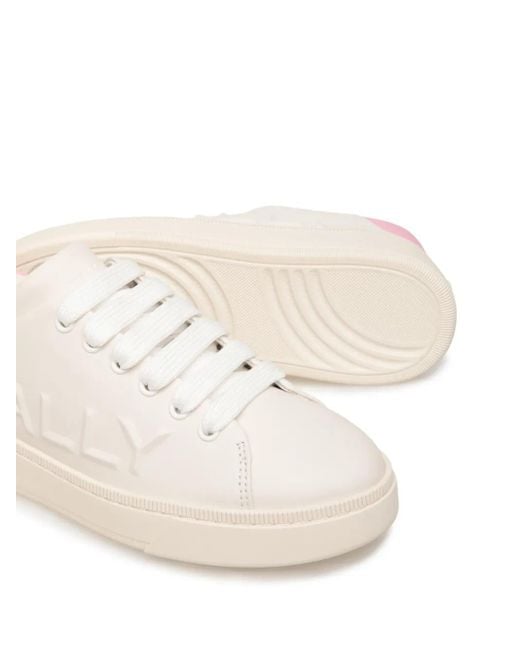 Bally Pink Logo-Embossed Leather Sneakers