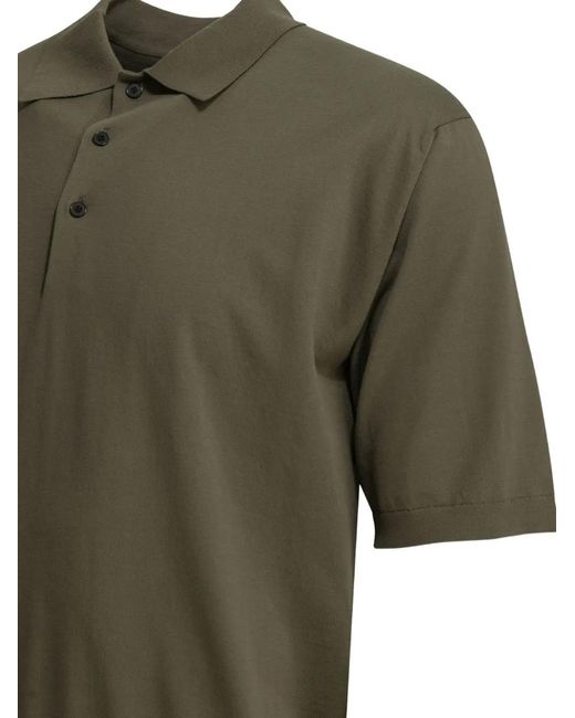Auralee Green Short-Sleeve Polo Shirt for men