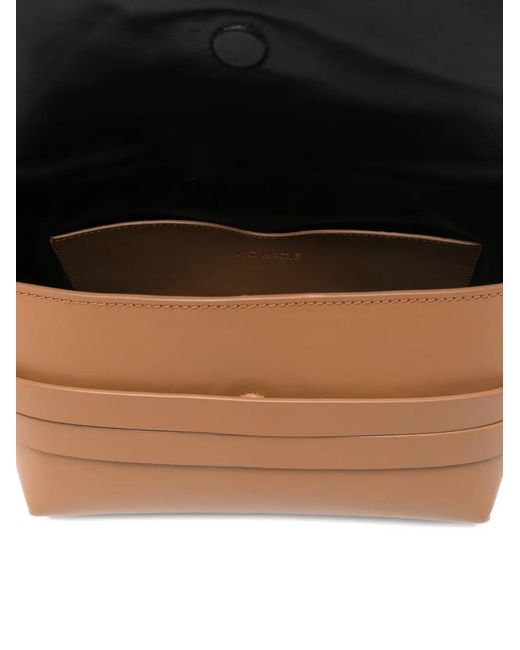 Vic Matié White Buckle Leather Shoulder Bag