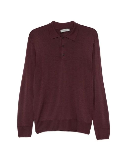 Canali Purple Long-Sleeve Polo Shirt for men
