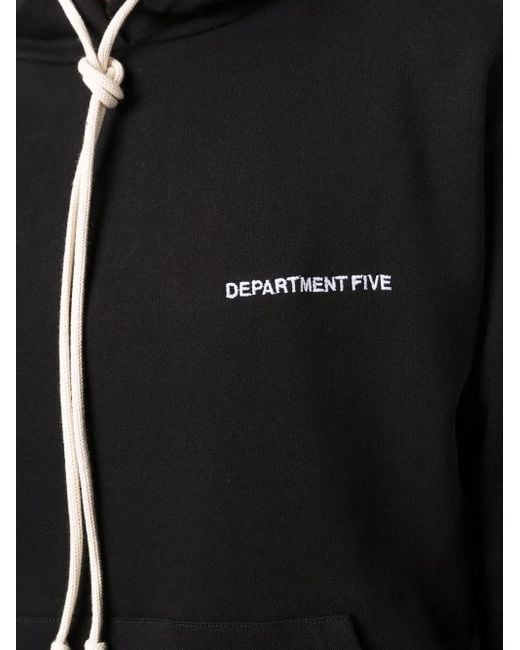 Department 5 Black Logo-Print Cotton Hoodie