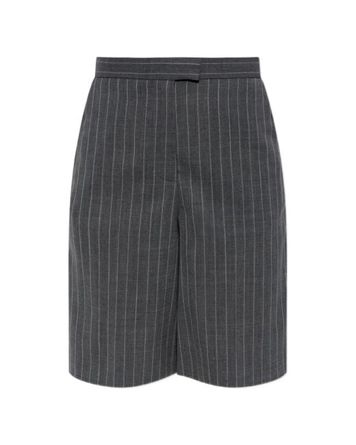Valentino Garavani Gray Pinstripe-Pattern Shorts