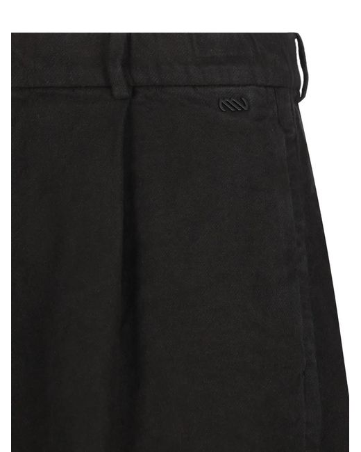 Massimo Osti Studio Black Pleated Logo-Patch Trousers for men
