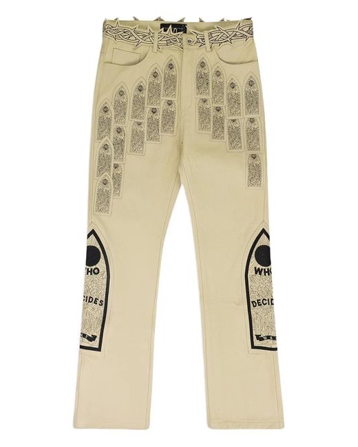 Who Decides War Jeans Met Boogpatch in het Natural voor heren