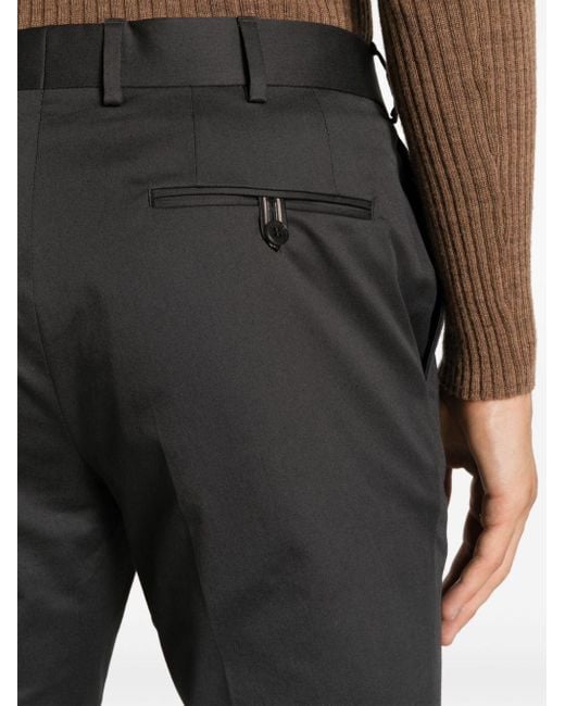 Brioni Gray Slim Cut Cotton Trousers - Men's - Cotton/elastane for men