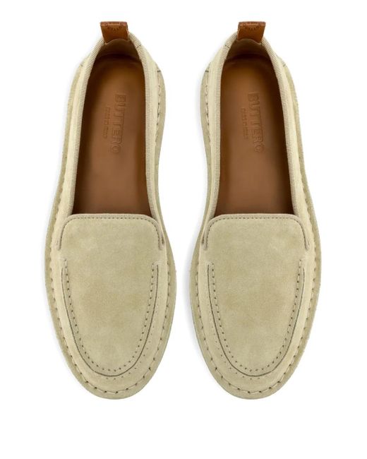 Buttero Suede Loafers in Natural | Lyst