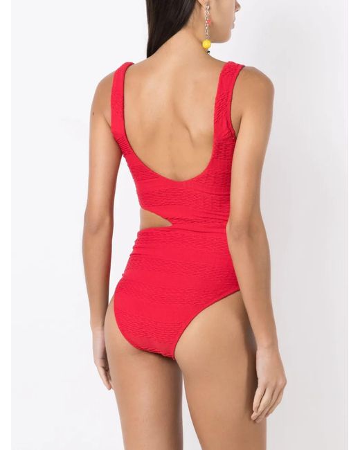 Amir Slama Red Hardware-Detail Cut-Out Swimsuit