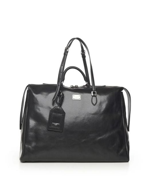 Dolce & Gabbana Black Vittoria Calfskin Handbag for men
