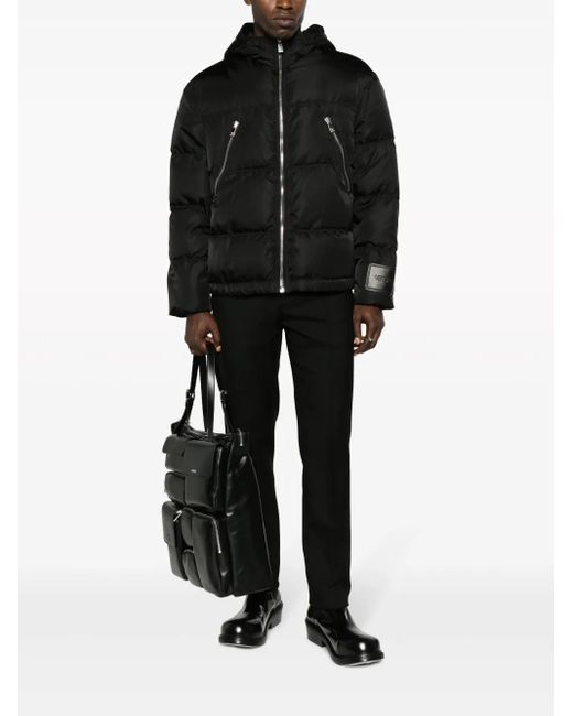 Versace Black Zip-Detail Puffer Jacket for men