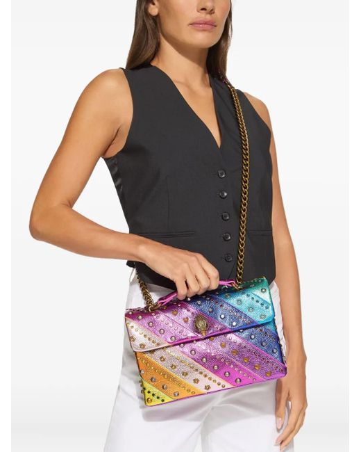 Kurt Geiger Purple Large Kensington Studded Shoulder Bag