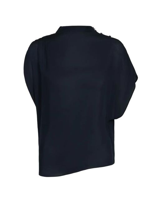 Blouse Wish You Would Drapée À Col Montant Twp en coloris Blue