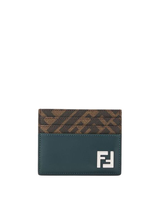 Fendi Gray Ff Squared Card Holder Accessories for men