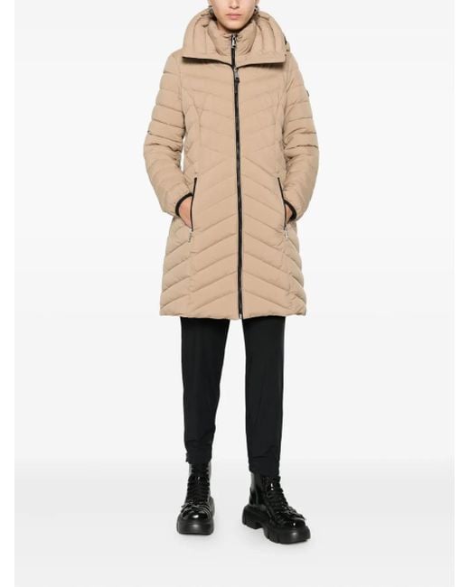 DKNY Natural Quilted Hooded Parka