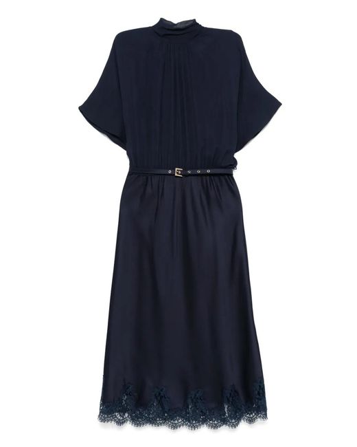 ERMANNO FIRENZE Blue Short Sleeve Dress