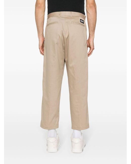 Pantalones chinos con parche del logo Neighborhood de hombre de color Natural
