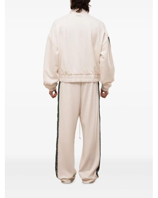 ROUGH White Lace-Insert Side-Stripe Track Pants