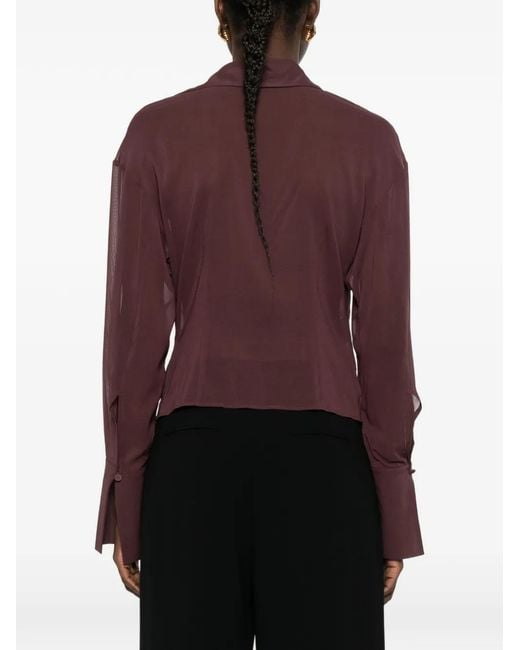 ANDAMANE Purple Cowl Neck Shirt
