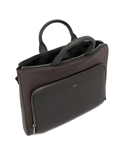 Bally Vogel Aktentasche mit Lederdetails in Black für Herren
