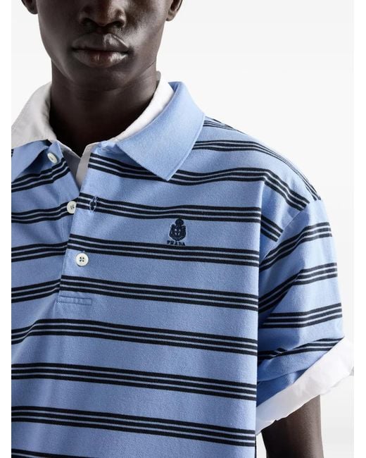 Polo Con Efecto Teñido Prada de hombre de color Blue