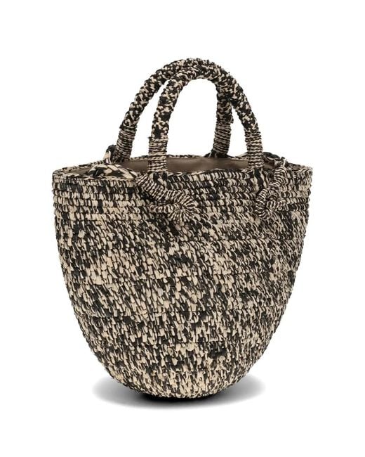 IBELIV Metallic Arona Raffia Bucket Bag