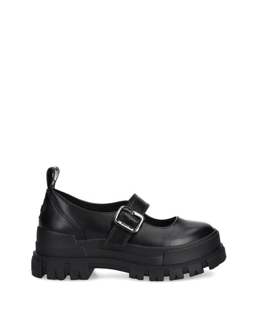 Buffalo Black Aspha Buckle Strap Ballet Flats