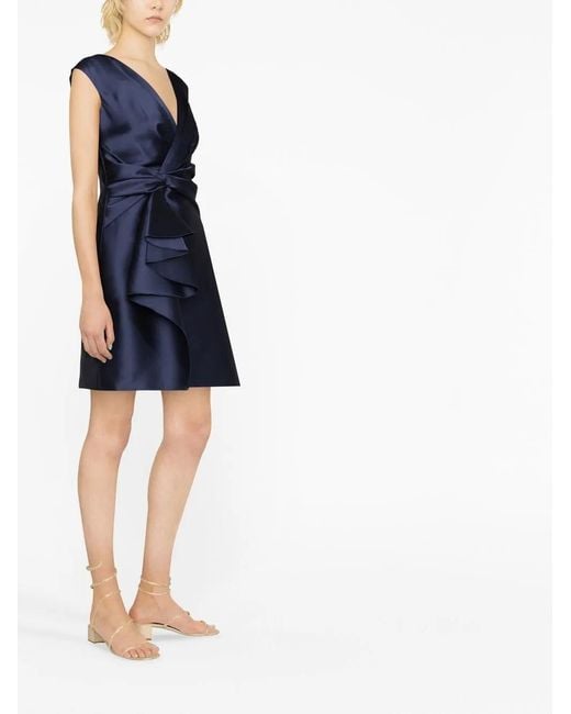 Alberta Ferretti Blue Sleeveless Pinched-Waist Dress