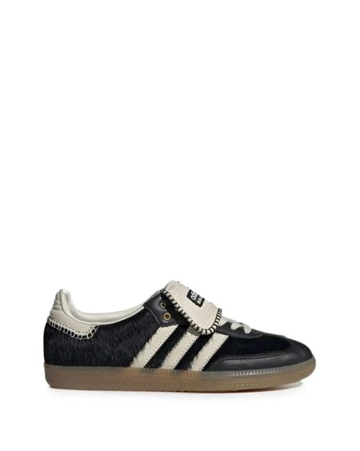 Adidas Black Pony Core X Wales Bonner Samba Leather Low-Top Trainers