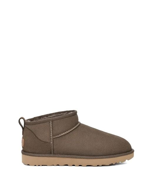 Botines Classic Ultra Mini Con Puntera Redonda Ugg de color Brown