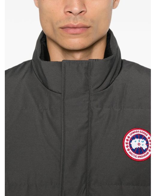Canada Goose Gray Quilted Logo-Patch Gilet for men