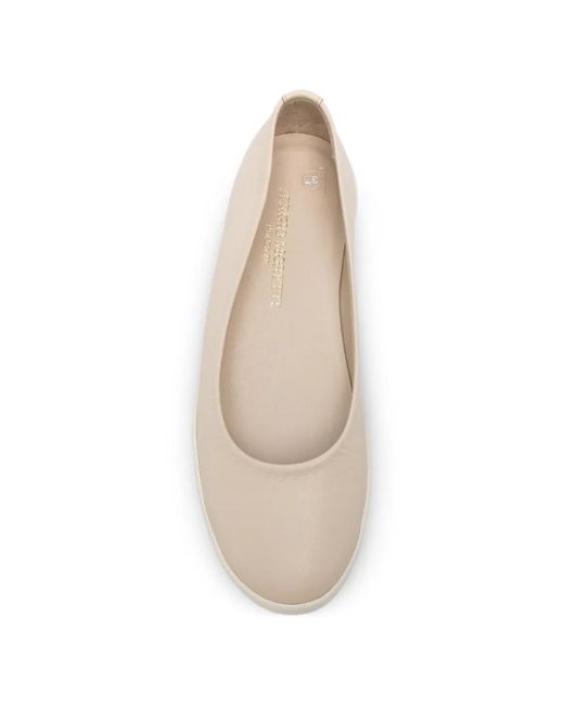 SERGIO MORETTI FIRENZE Natural Ballerines En Cuir À Bout Rond