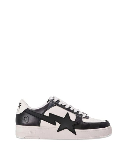 A Bathing Ape Black Sta Logo-Patch Sneakers for men