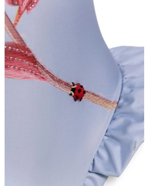 Agua Bendita White Montaña Cauca Ruffled Swimsuit