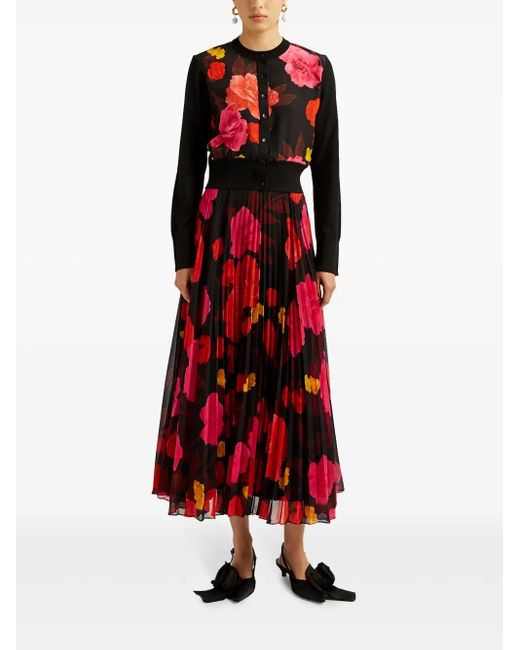 Erdem Black Floral-Print Cardigan