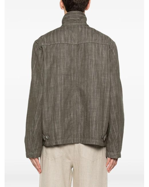 sunflower Brown Veste Boutonnée Labor À Rayures for men