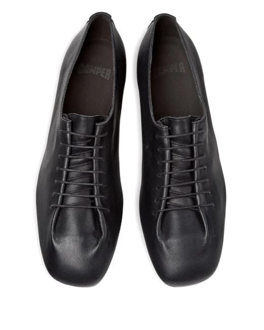 Camper Black Casi Myra Lace-Up Leather Flats