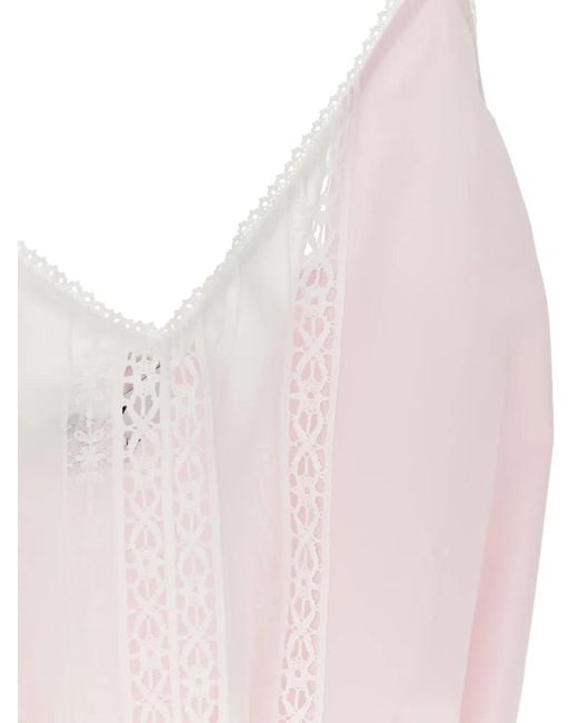 MSGM Pink Caraco En Dentelle