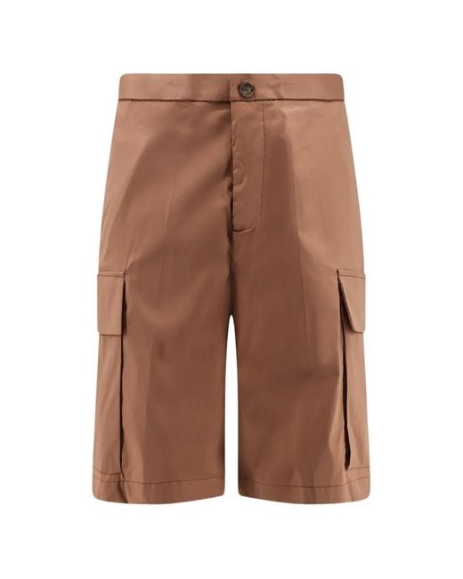 Hevò Brown Cargo Shorts for men