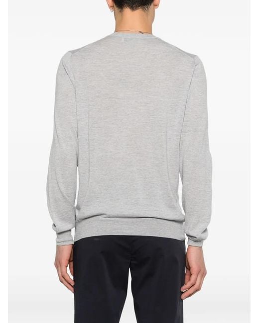 Gran Sasso White V-Neck Sweater for men