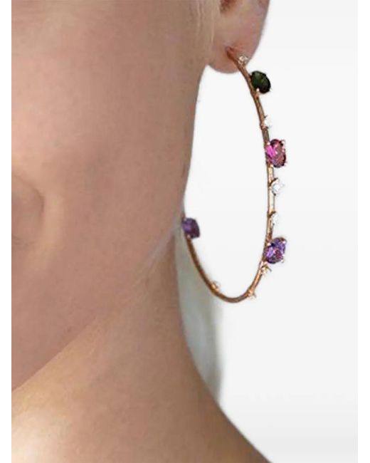 Mattia Cielo White Multi-Stone Hoop Earrings