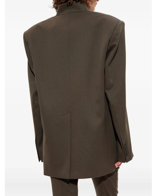 The Attico Brown Single-Breasted Blazer