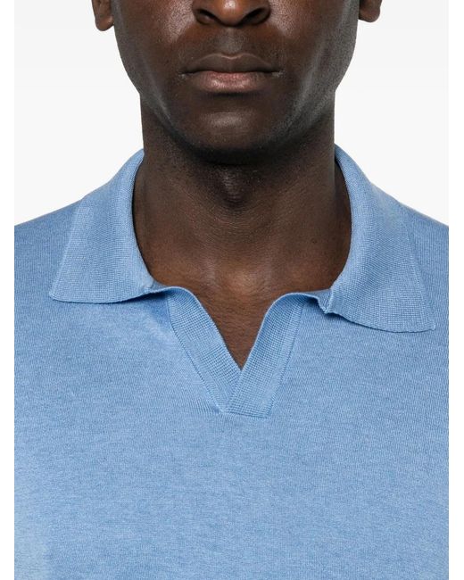 Tagliatore Blue Keith V-Neck T-Shirt for men